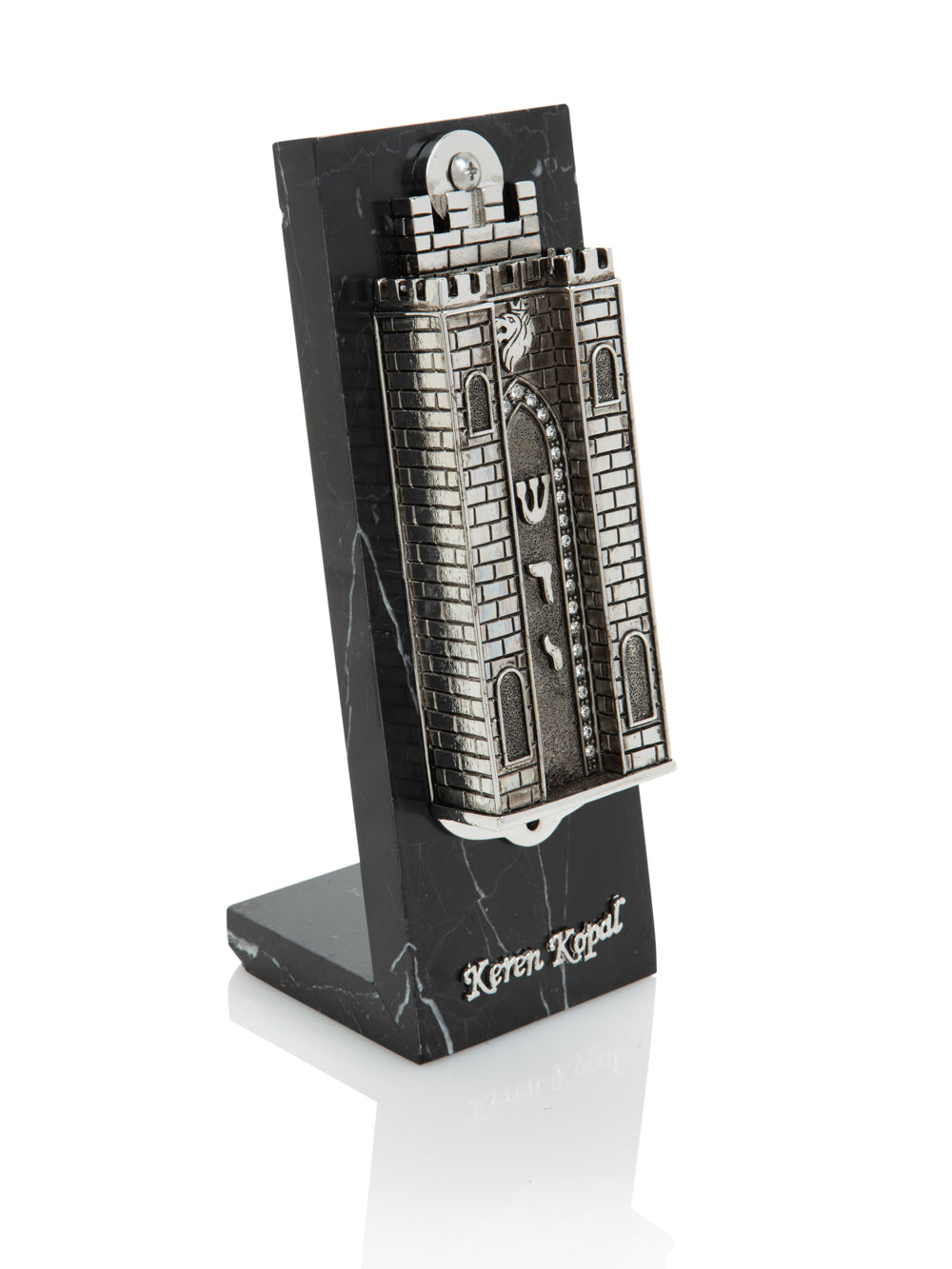 Silver Holy Ark style Mezuzah