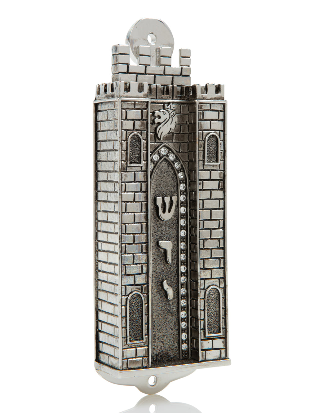 Silver Holy Ark style Mezuzah
