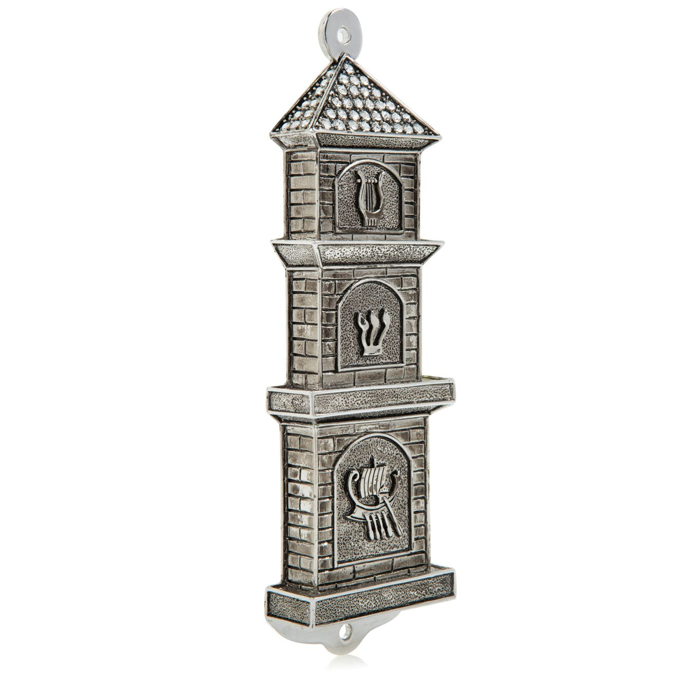 Silver Contemporary Synagogue style Mezuzah