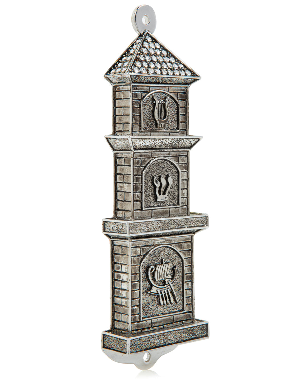 Silver Contemporary Synagogue style Mezuzah