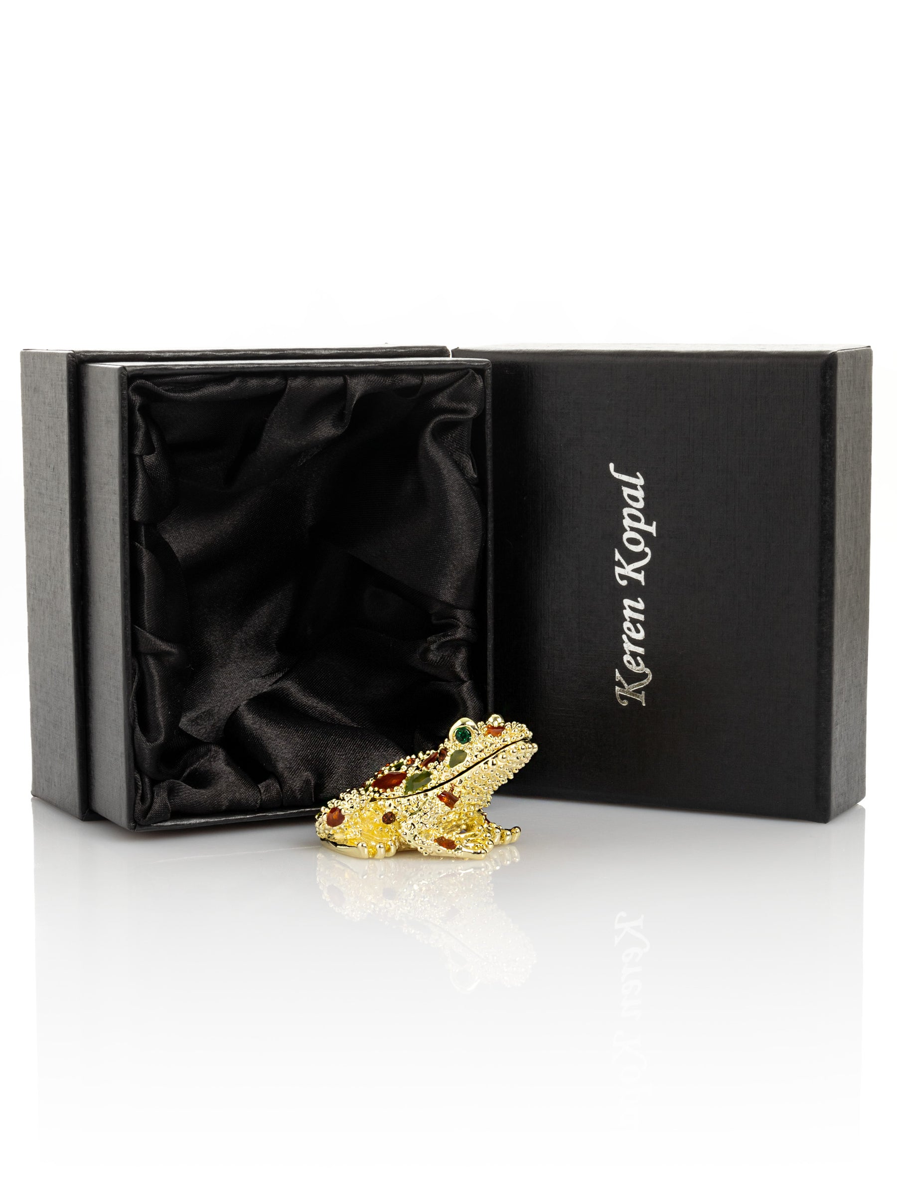 Golden Frog with Colorful Stones