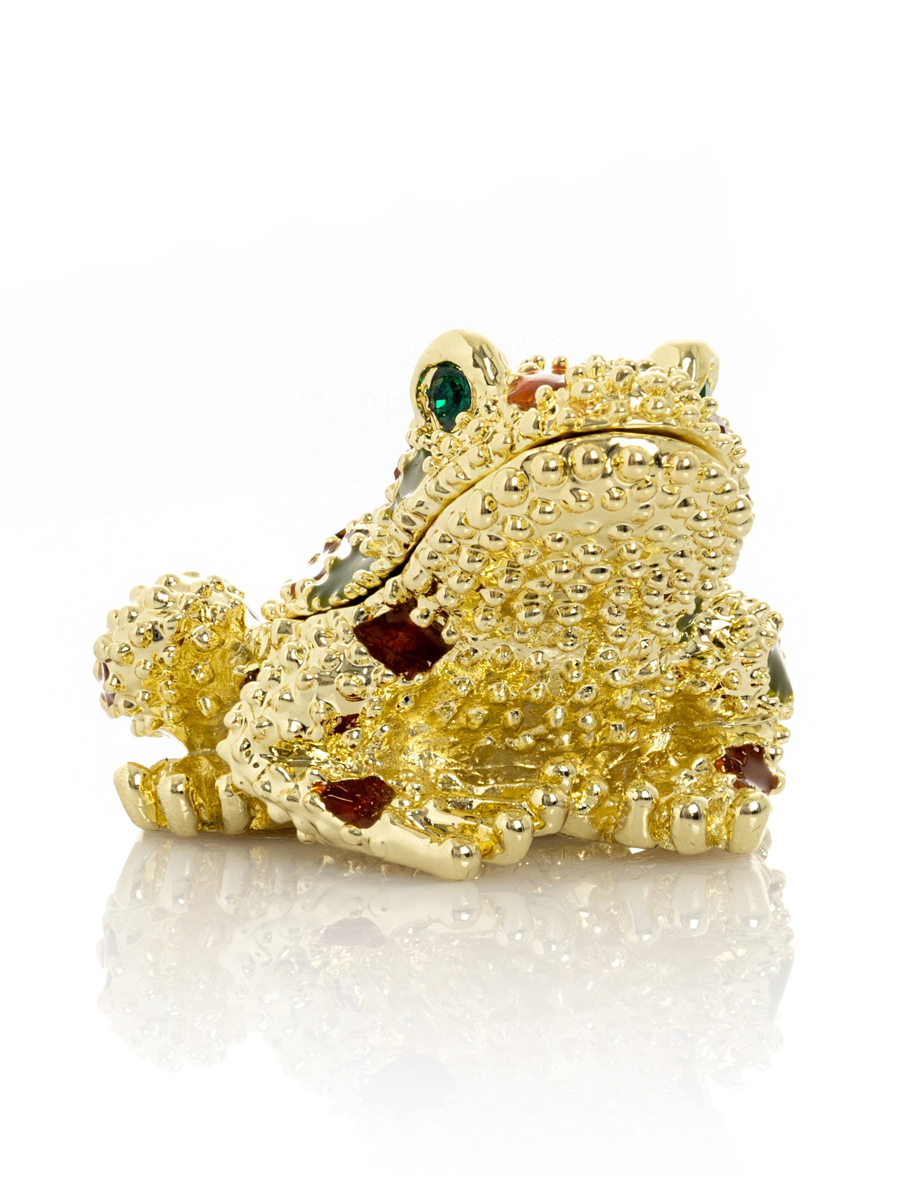 Golden Frog with Colorful Stones