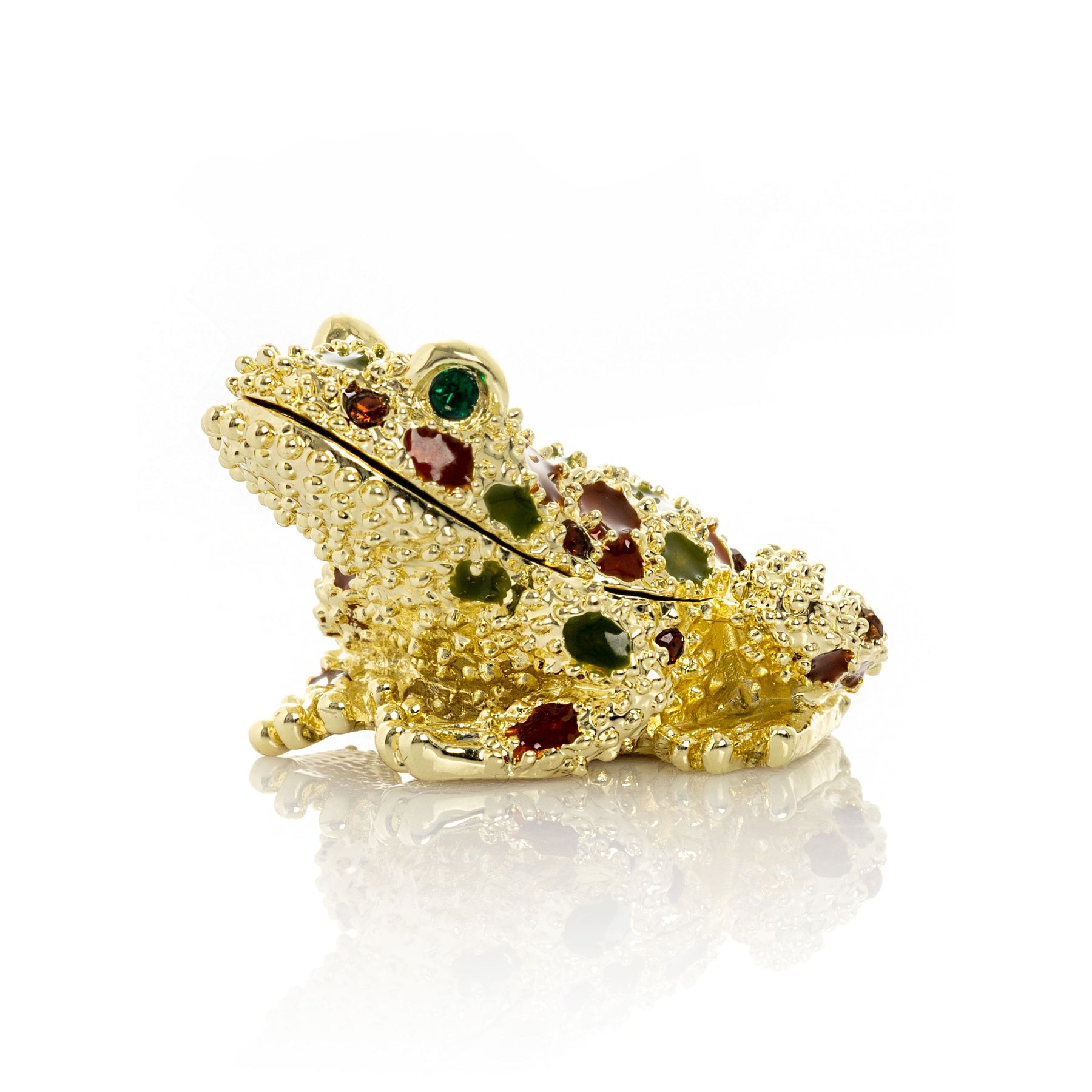 Golden Frog with Colorful Stones