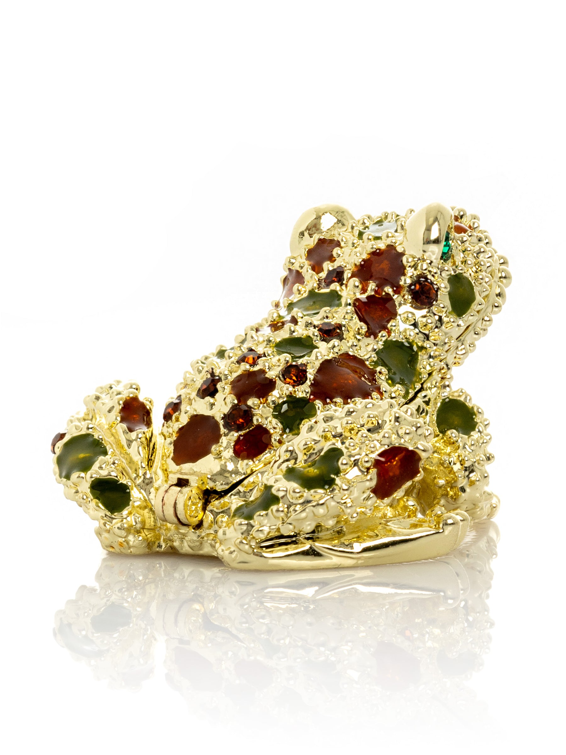 Golden Frog with Colorful Stones