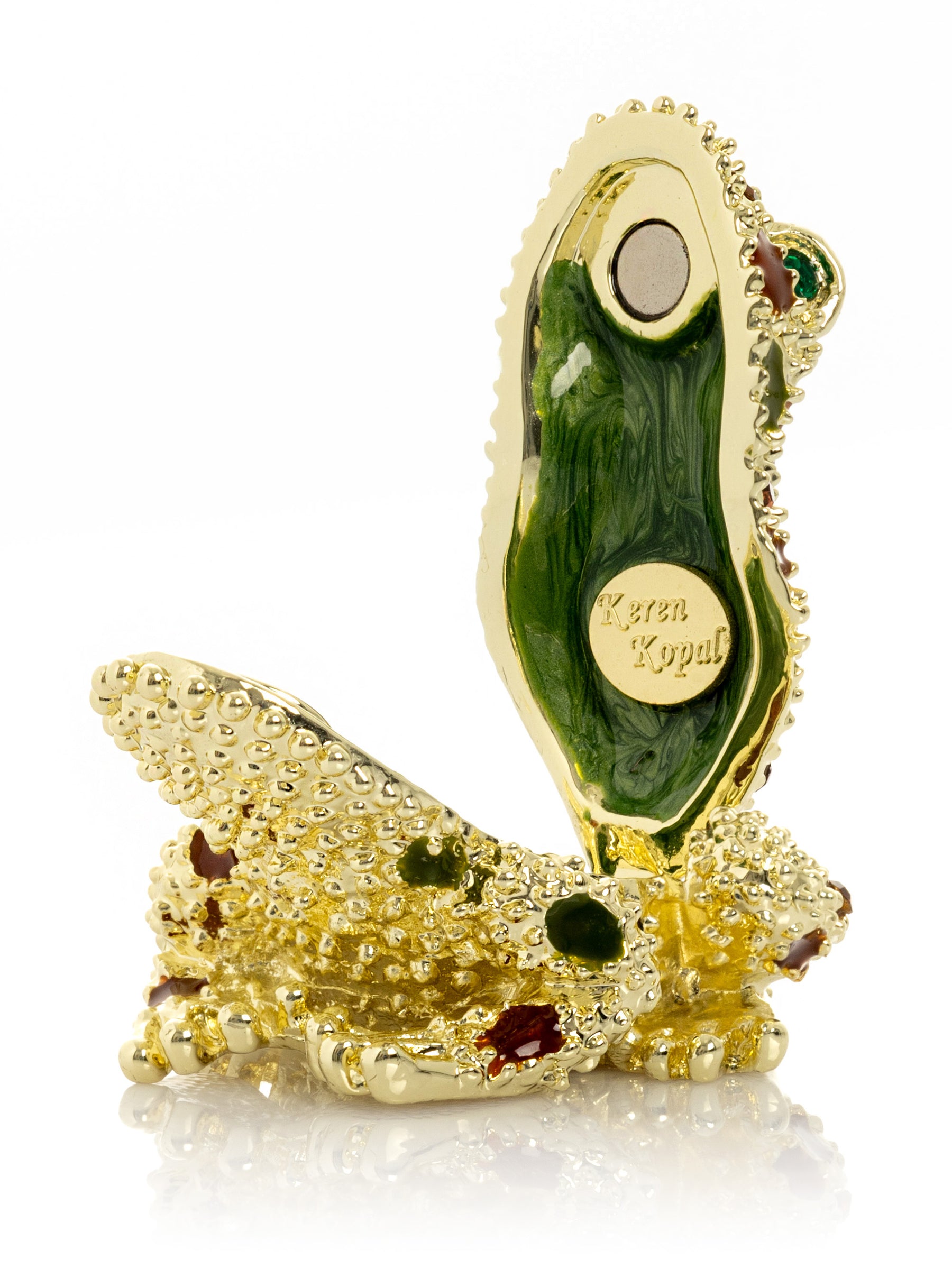 Golden Frog with Colorful Stones