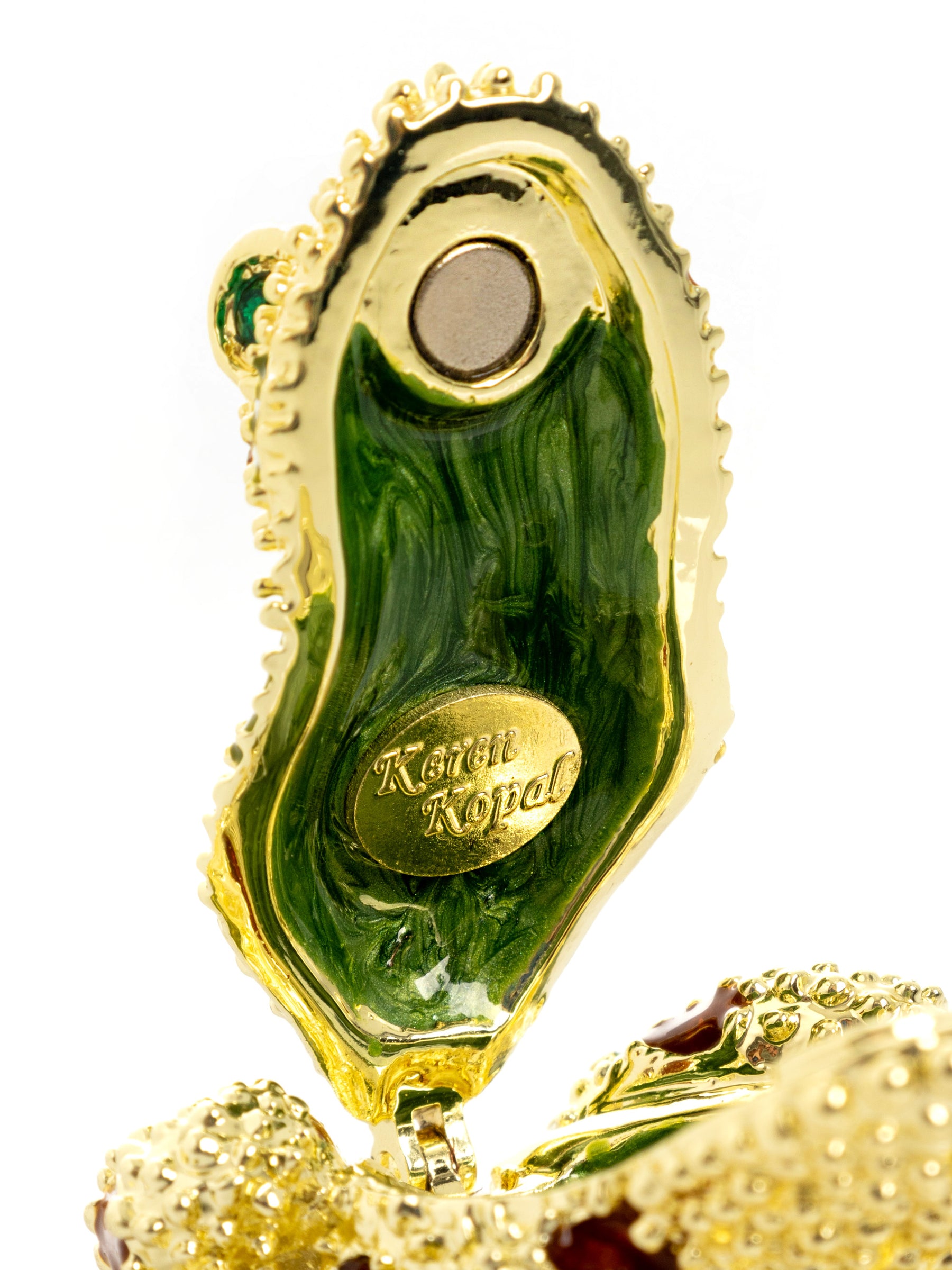 Golden Frog with Colorful Stones