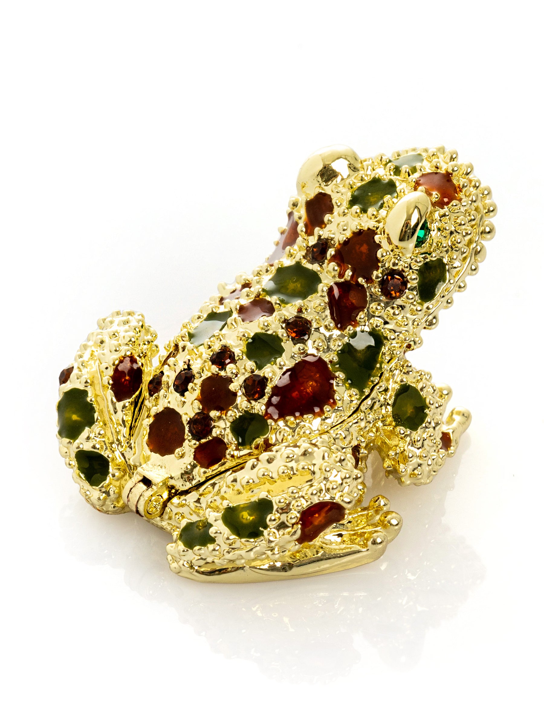 Golden Frog with Colorful Stones