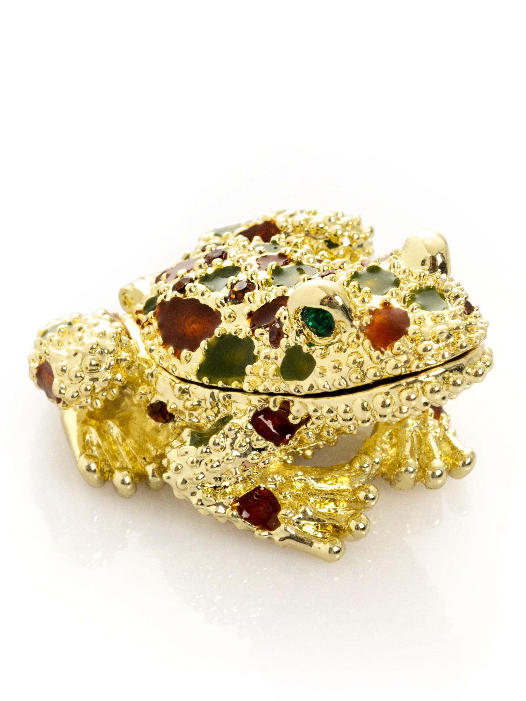 Golden Frog with Colorful Stones