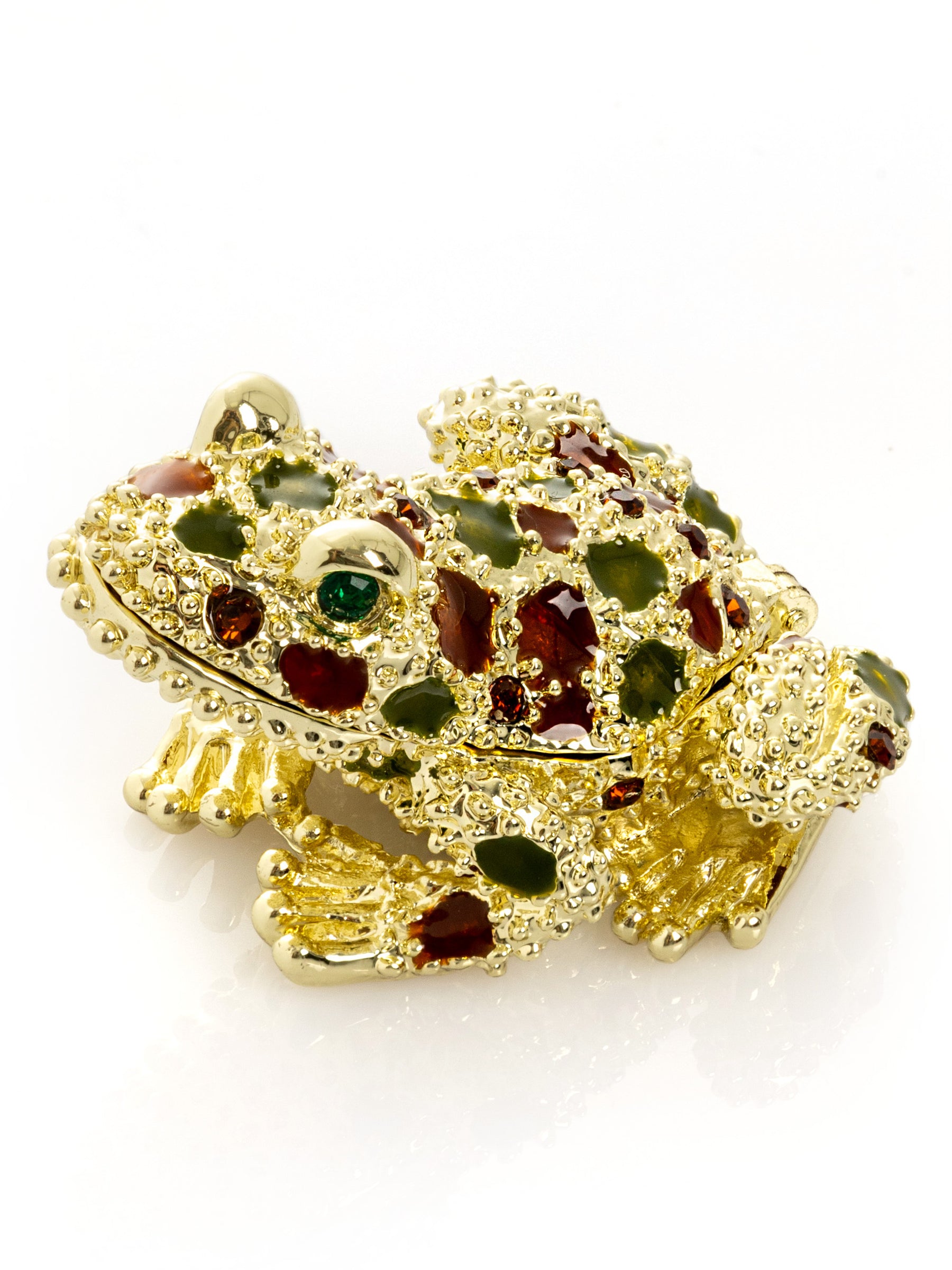 Golden Frog with Colorful Stones