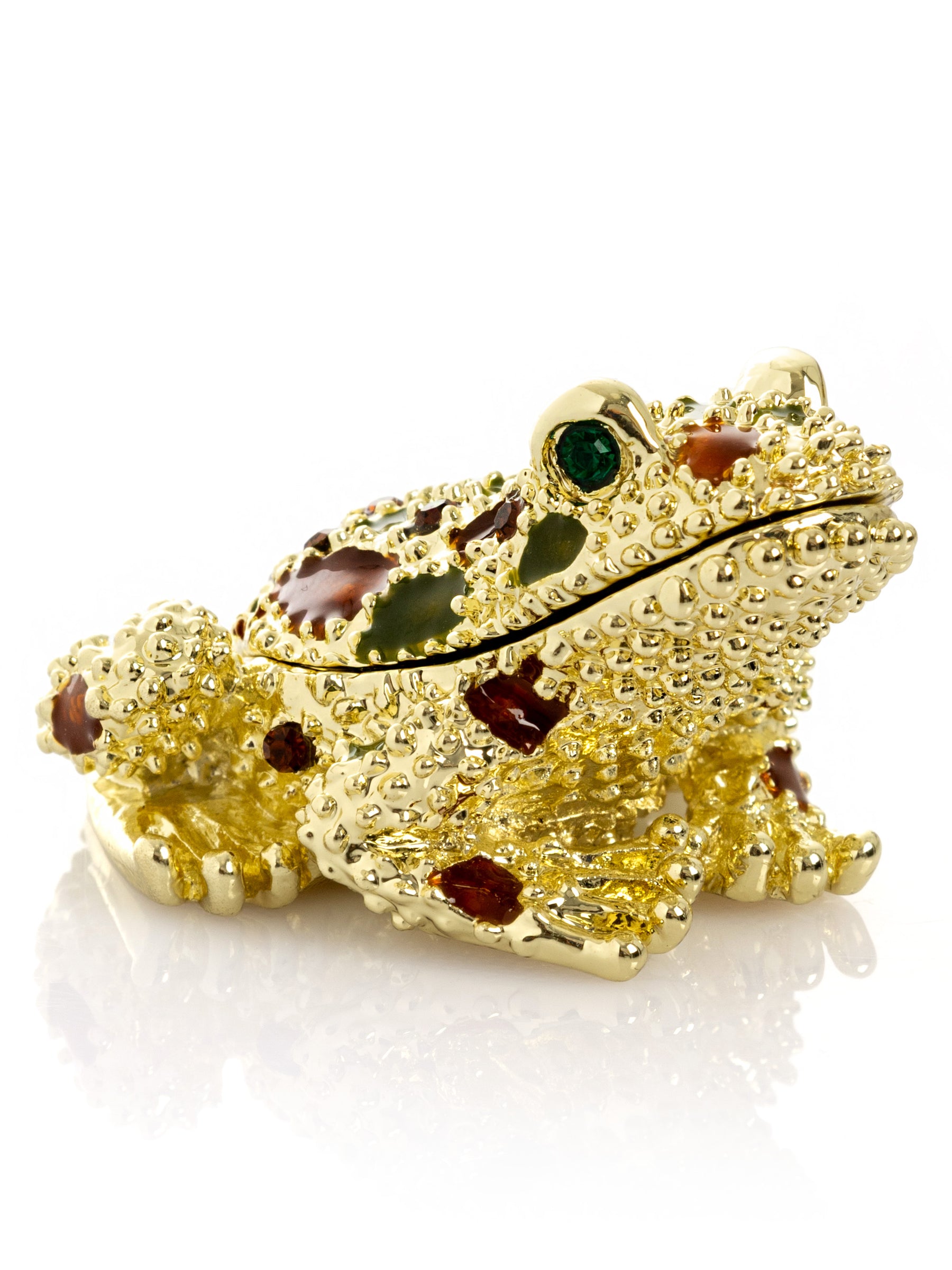 Golden Frog with Colorful Stones