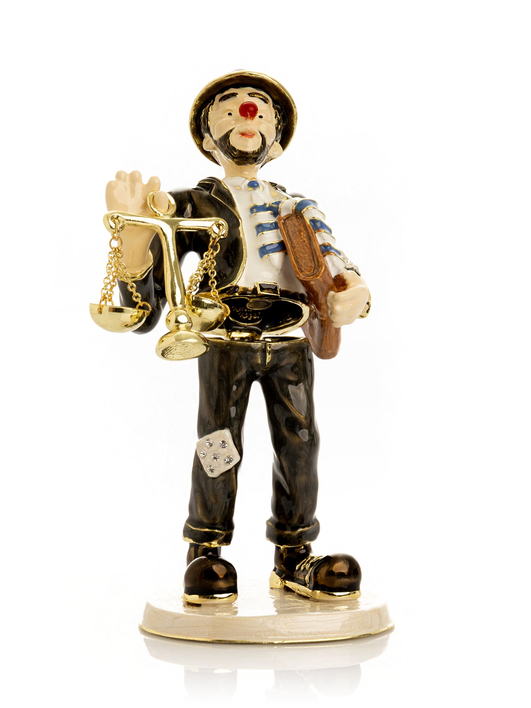 Clown Lawyer Trinket Box with Book & Scales of Justice