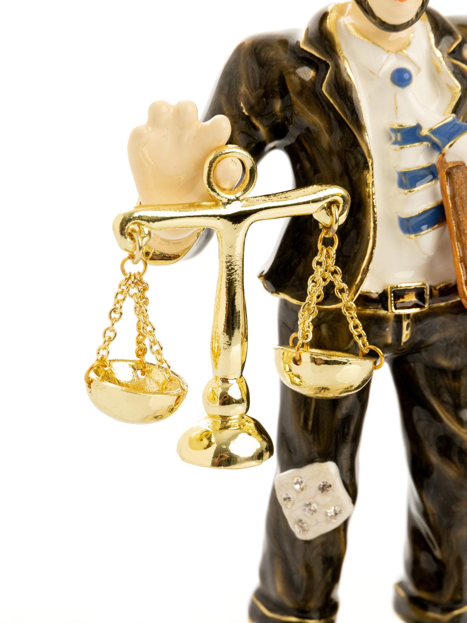 Clown Lawyer Trinket Box with Book & Scales of Justice