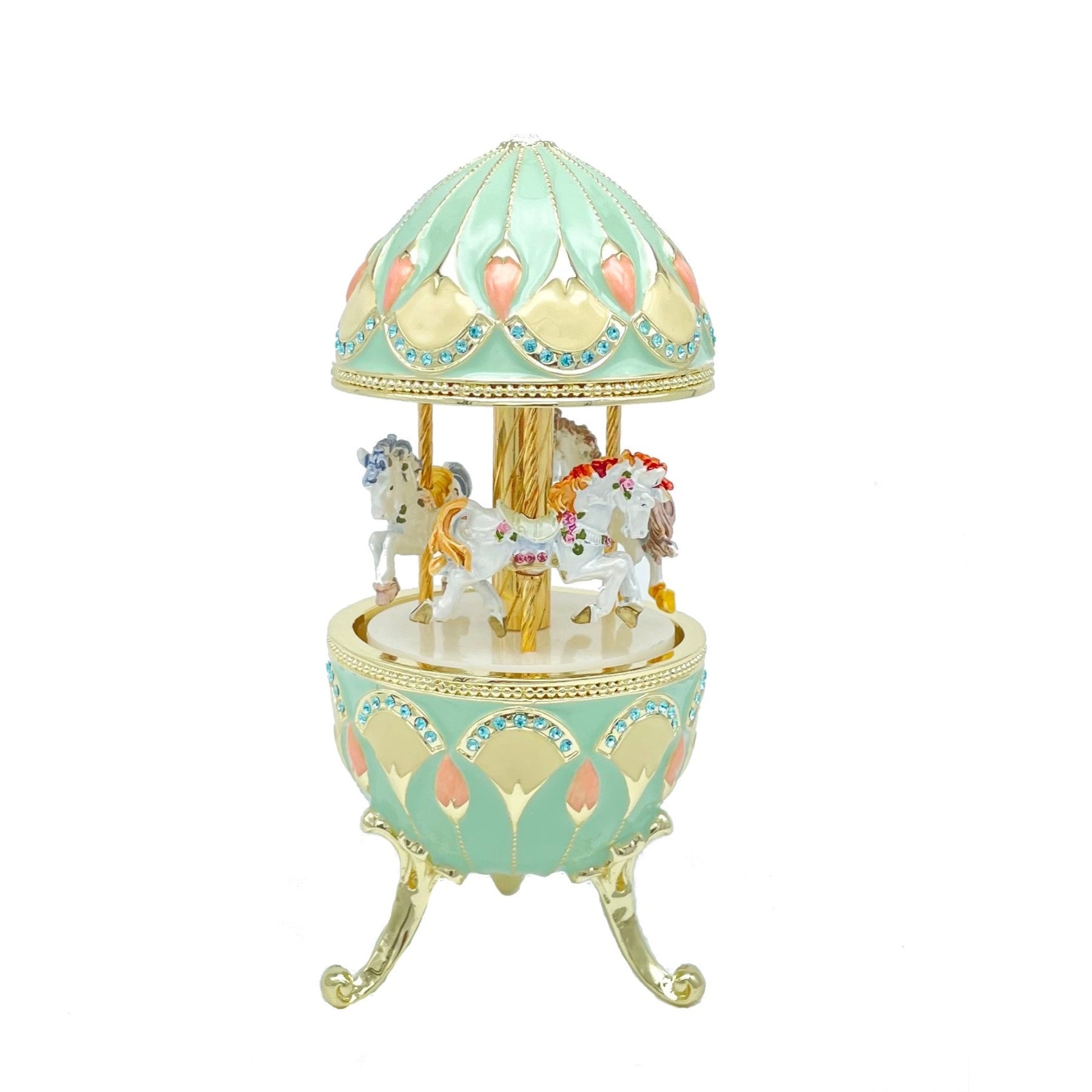Keren Kopal Green Musical Carousel with Royal Horses