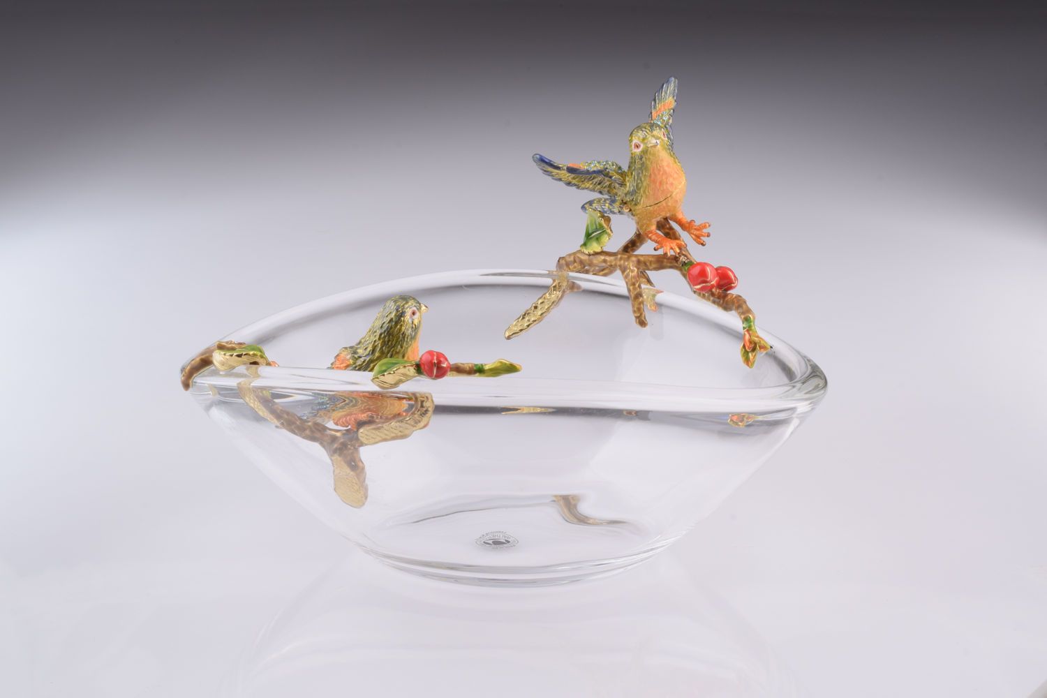 Keren Kopal Colorful Birds on Glass Plate