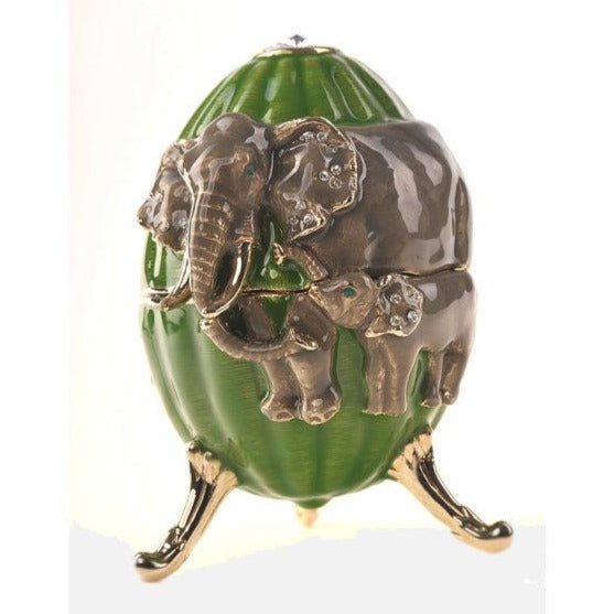 Keren Kopal Elephants Egg Trinket Box with a Surprise Elephant Pendant