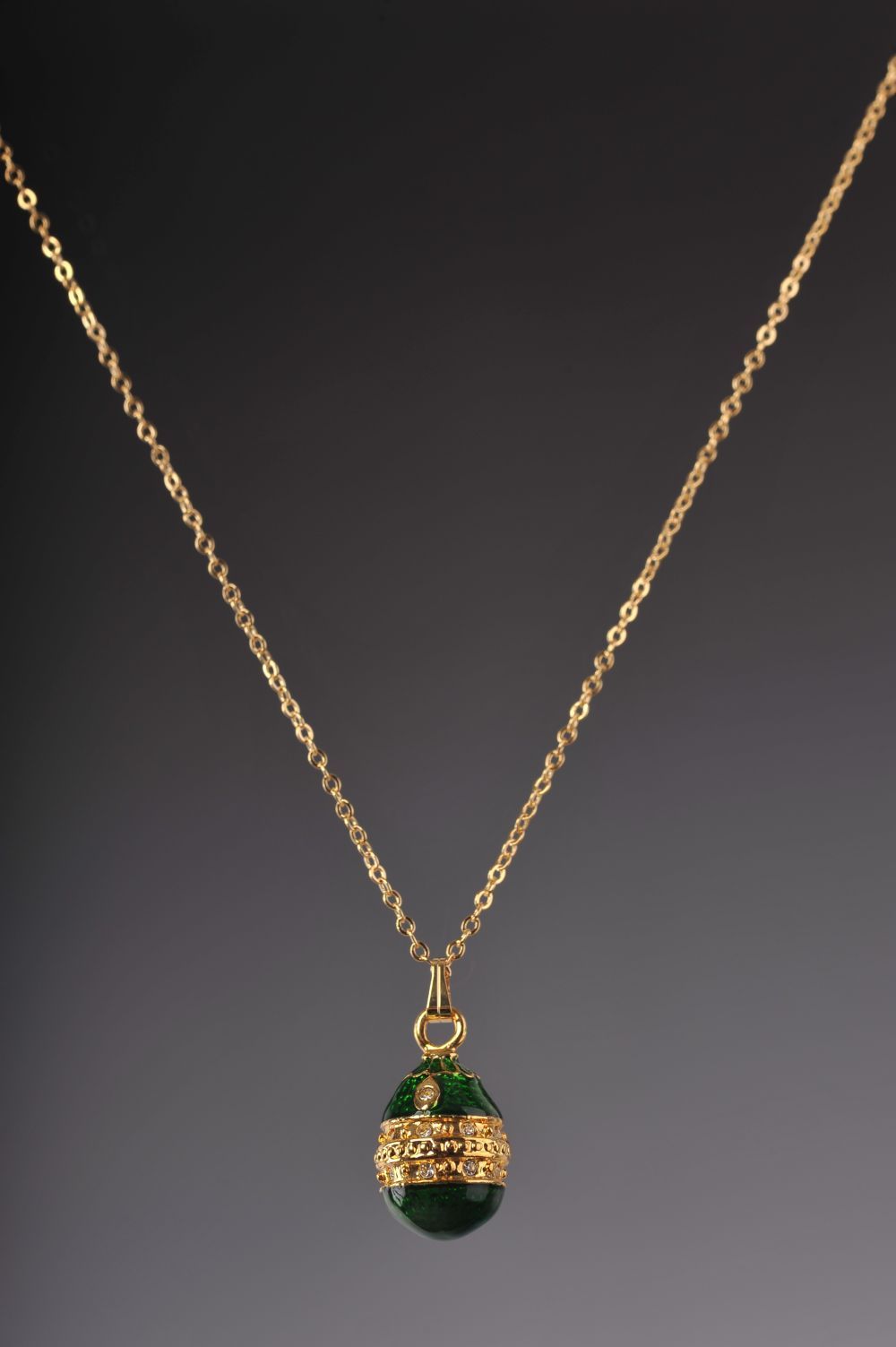 Keren Kopal Green & Gold Egg Pendant Locket Necklace