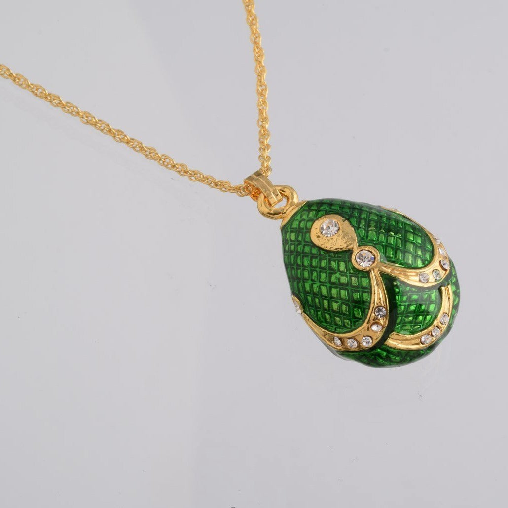 Keren Kopal Green & Gold Egg Pendant Necklace