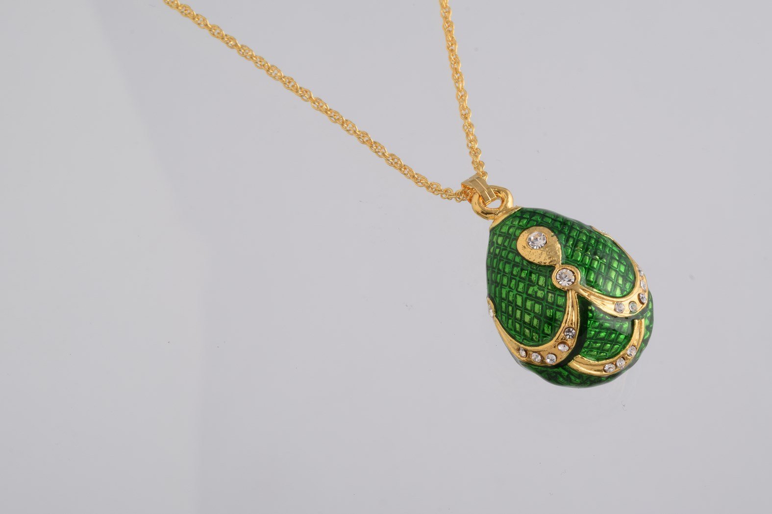 Keren Kopal Green & Gold Egg Pendant Necklace