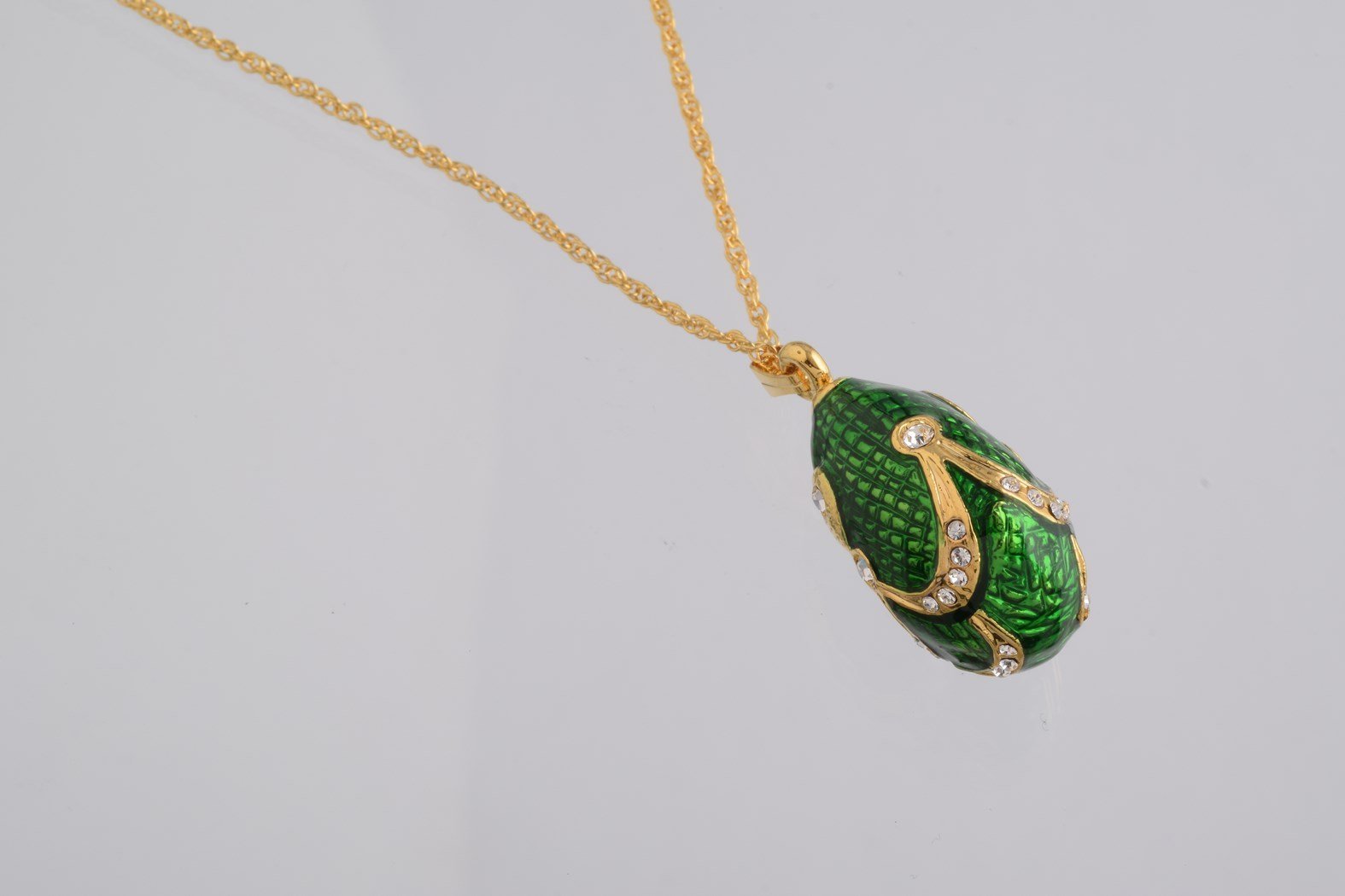 Keren Kopal Green & Gold Egg Pendant Necklace