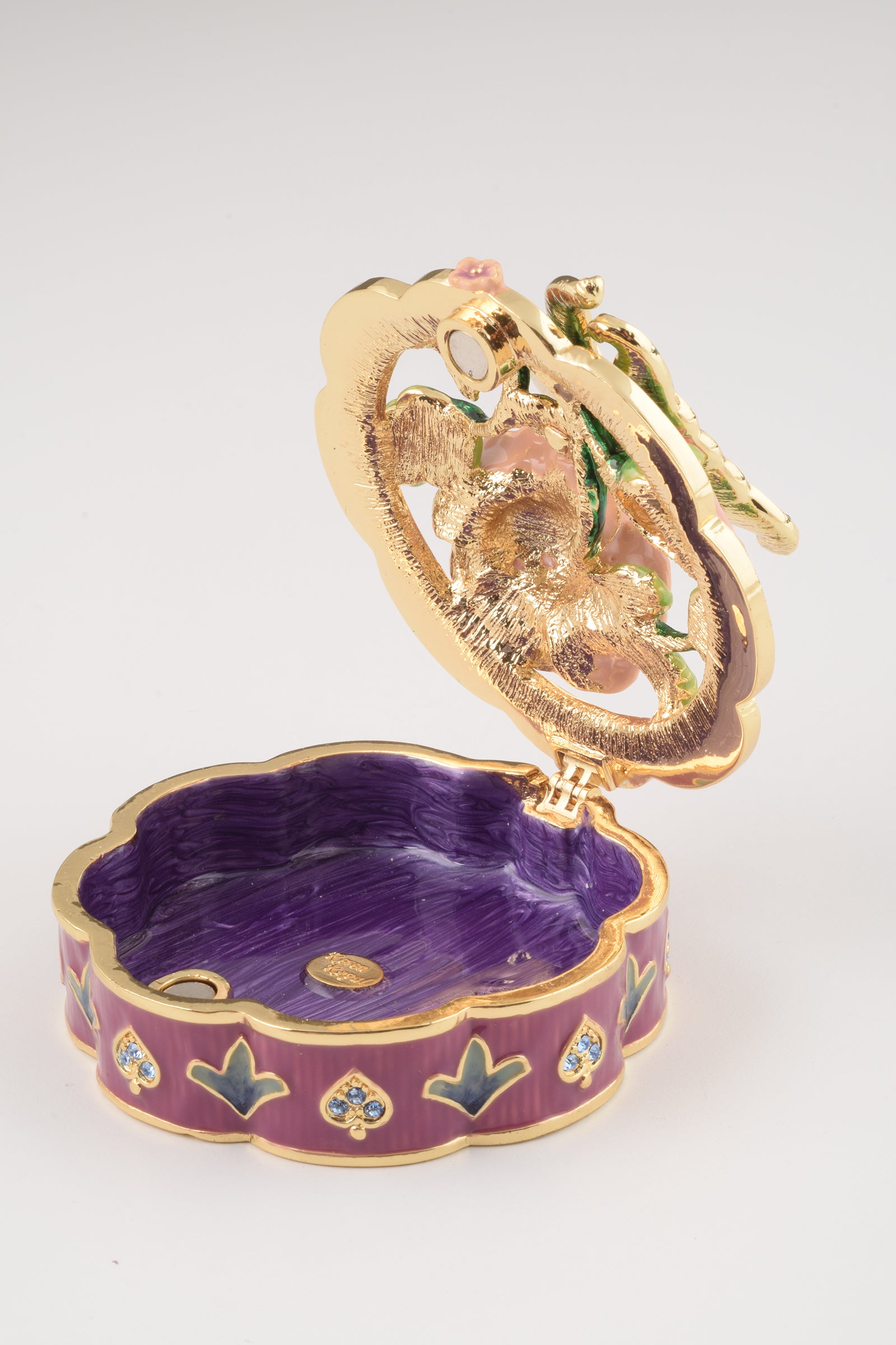 Keren Kopal Butterfly on a Flower Trinket Box