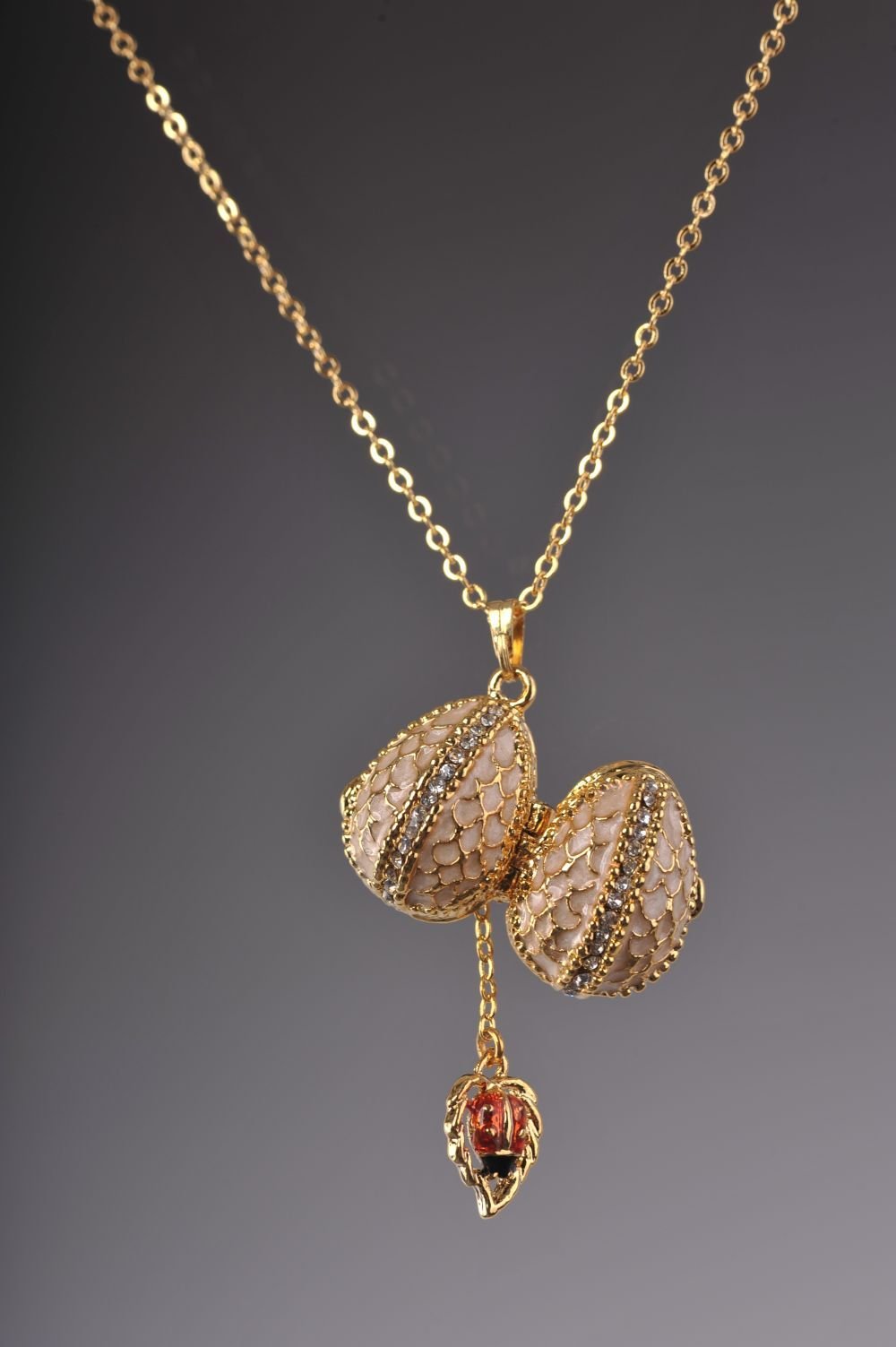 Keren Kopal Moccasin Egg Pendant with a Beetle