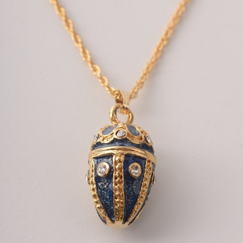 Keren Kopal Blue & Gold Egg Pendant Necklace