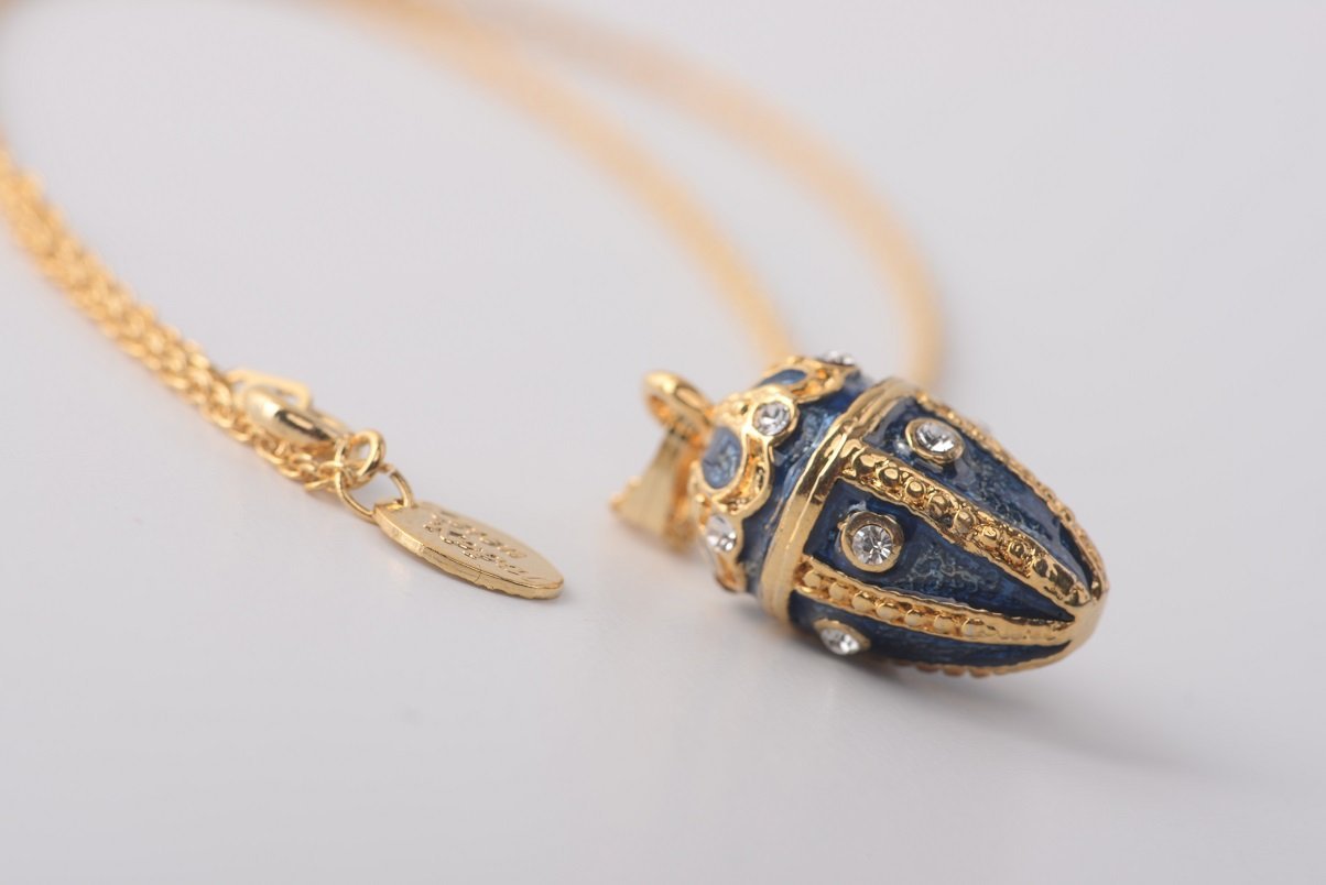 Keren Kopal Blue & Gold Egg Pendant Necklace