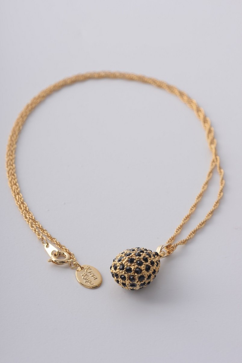 Keren Kopal Golden Black Egg Pendant Necklace