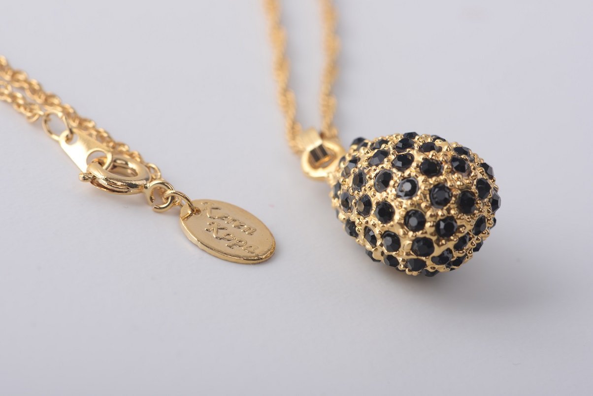 Keren Kopal Golden Black Egg Pendant Necklace