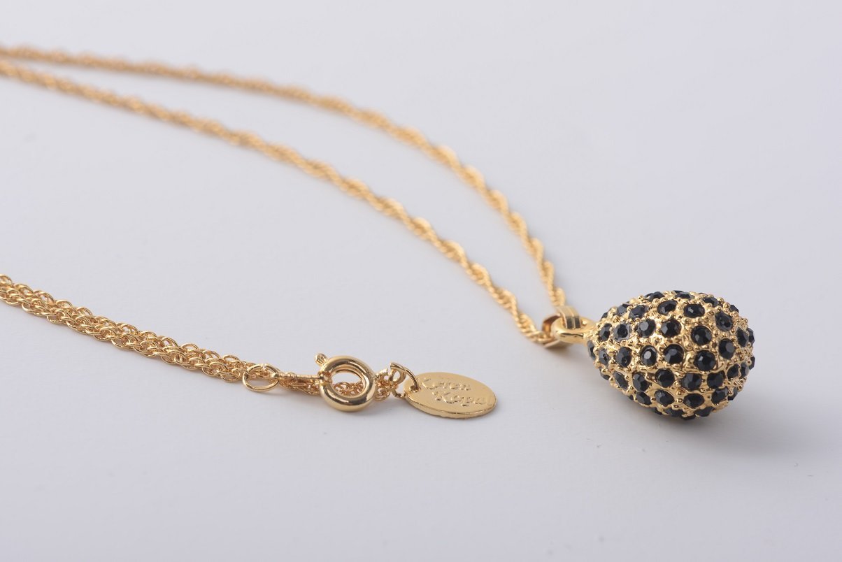 Keren Kopal Golden Black Egg Pendant Necklace