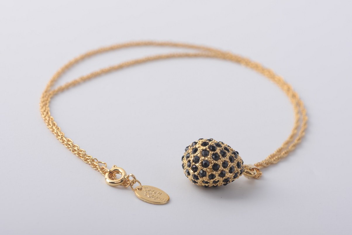 Keren Kopal Golden Black Egg Pendant Necklace