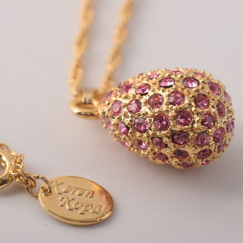 Keren Kopal Golden Pink Egg Pendant Necklace