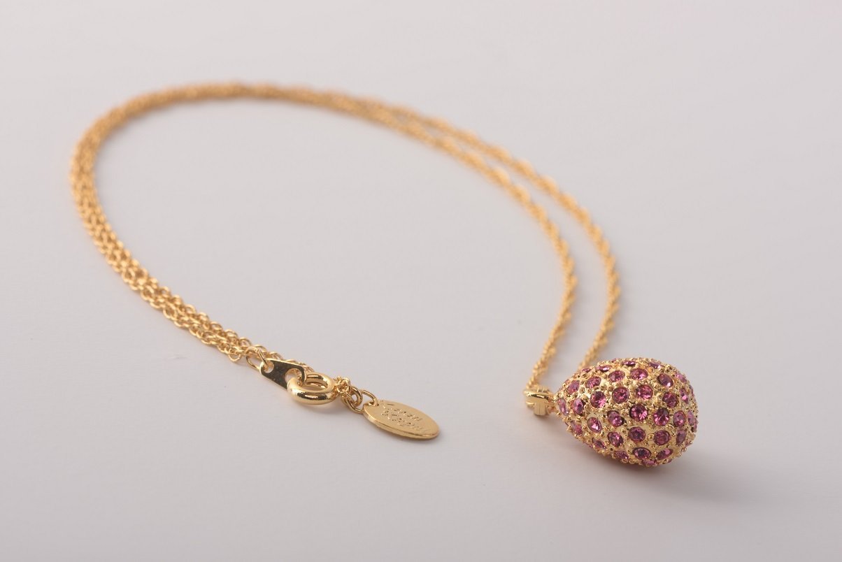 Keren Kopal Golden Pink Egg Pendant Necklace