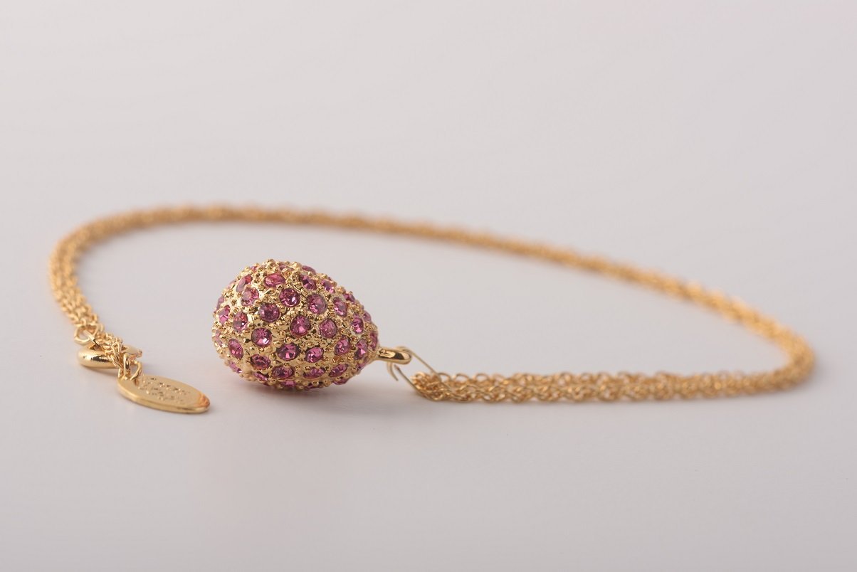 Keren Kopal Golden Pink Egg Pendant Necklace