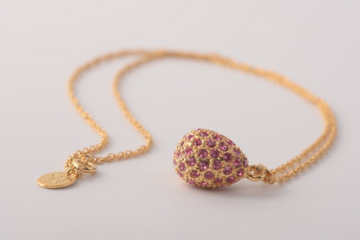 Keren Kopal Golden Pink Egg Pendant Necklace