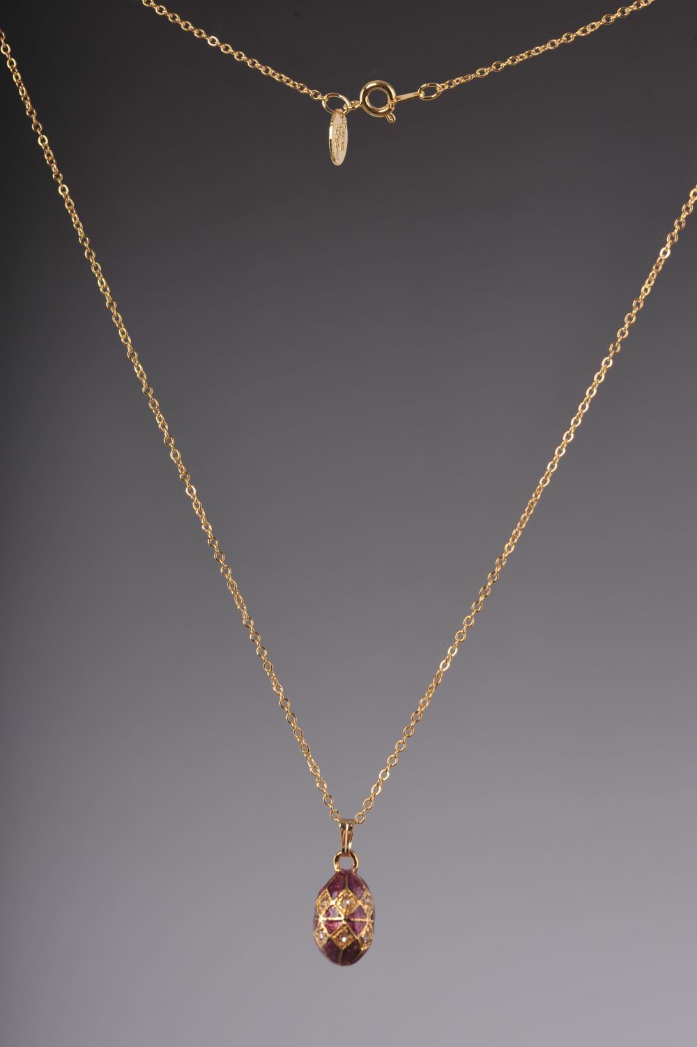 Keren Kopal Magenta & Gold Egg Pendant Necklace