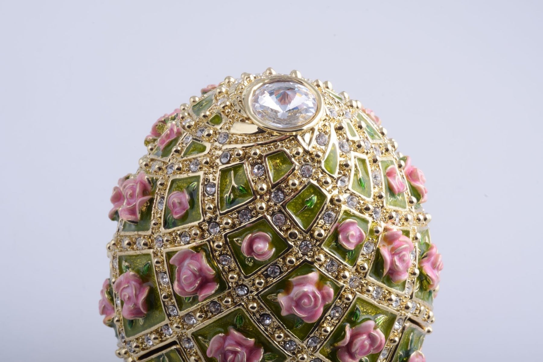Keren Kopal Pink Roses Faberge Style Egg