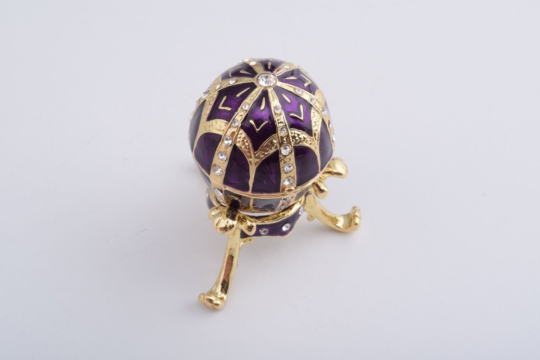 Keren Kopal Purple Faberge Style Egg with an Egg Pendant Inside