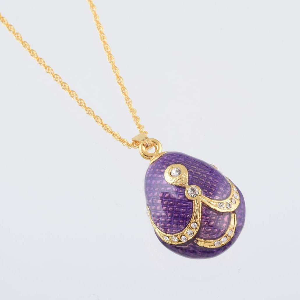 Keren Kopal Purple & Gold Egg Pendant Necklace