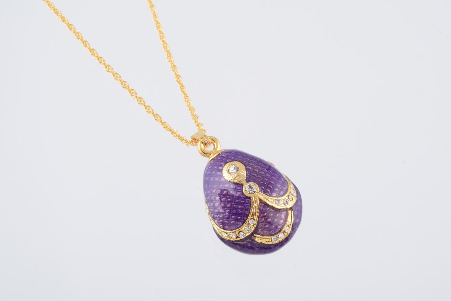 Keren Kopal Purple & Gold Egg Pendant Necklace