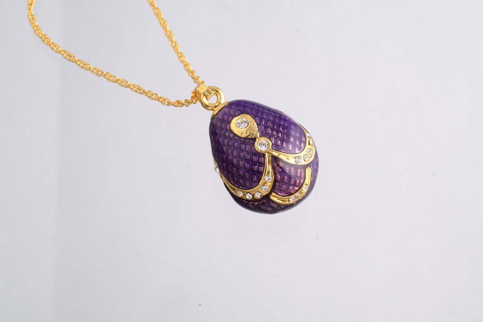 Keren Kopal Purple & Gold Egg Pendant Necklace