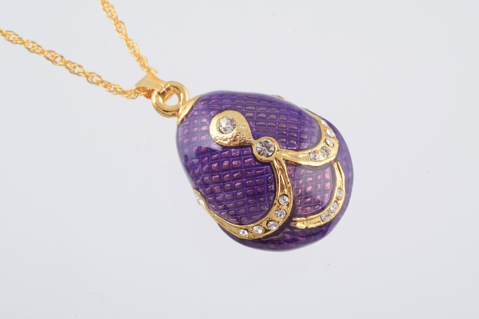 Keren Kopal Purple & Gold Egg Pendant Necklace