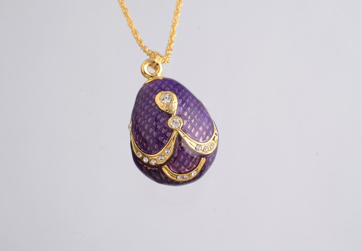 Keren Kopal Purple & Gold Egg Pendant Necklace