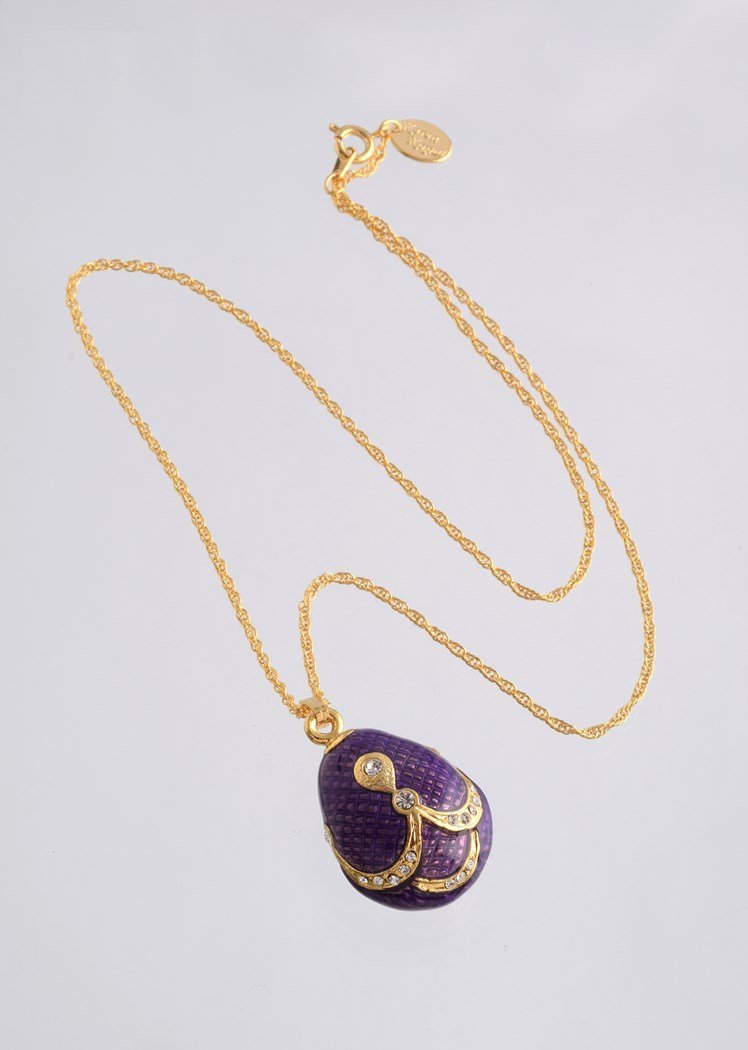 Keren Kopal Purple & Gold Egg Pendant Necklace