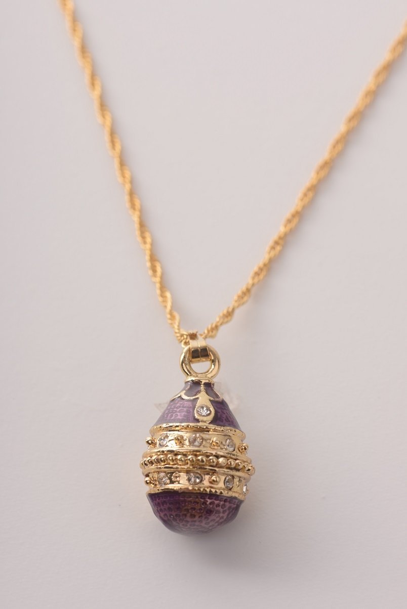 Keren Kopal Purple & Gold Egg Pendant Necklace