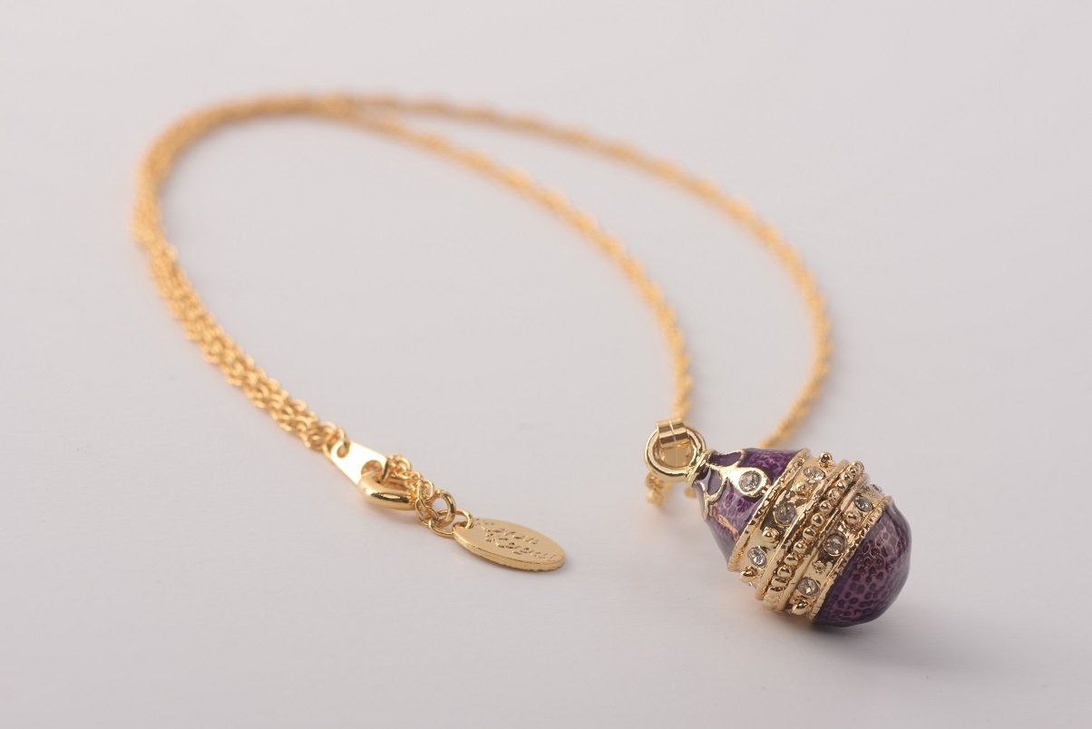 Keren Kopal Purple & Gold Egg Pendant Necklace