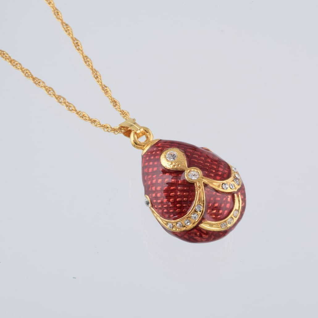 Keren Kopal Red & Gold Egg Pendant Necklace