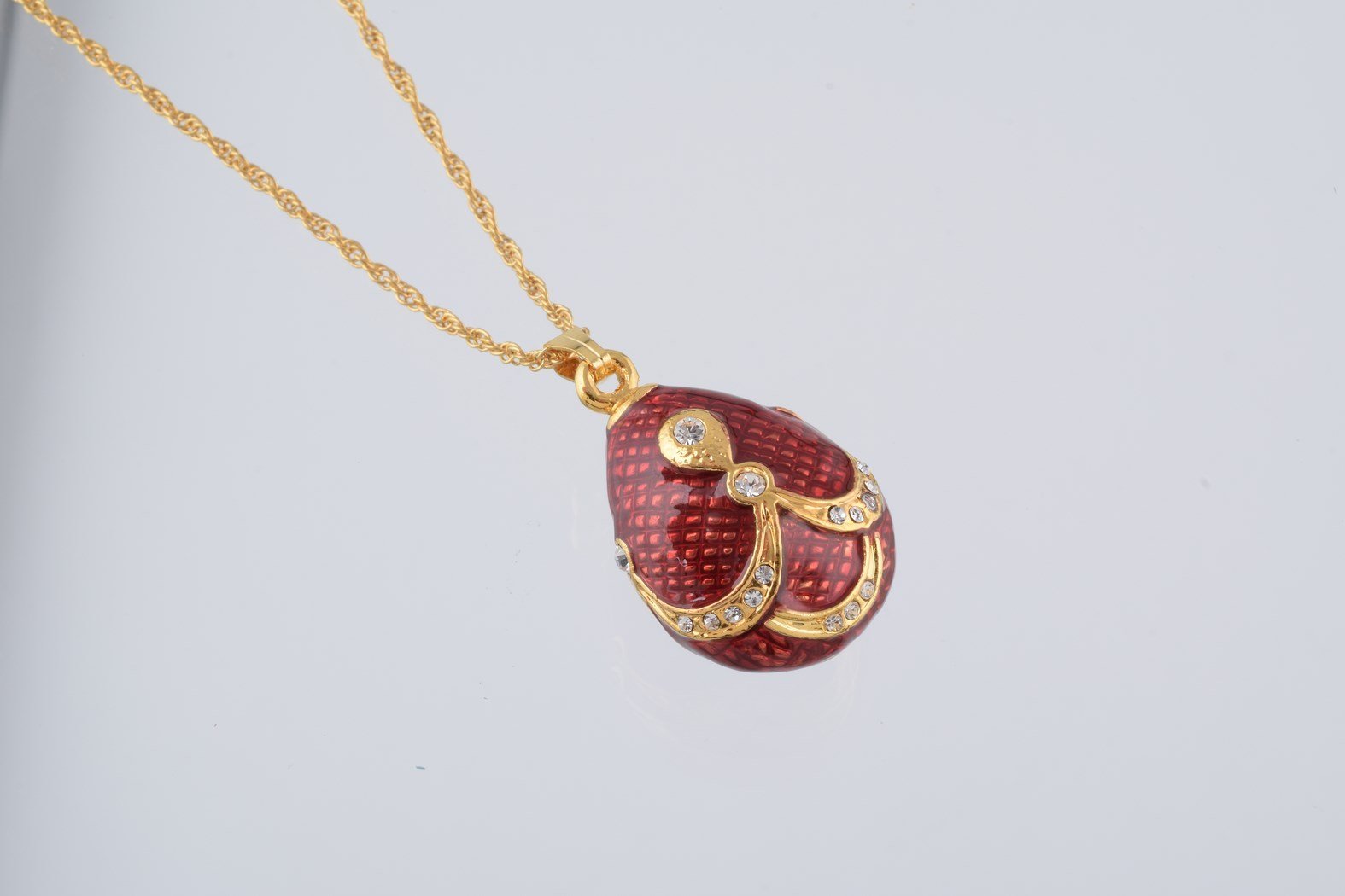 Keren Kopal Red & Gold Egg Pendant Necklace