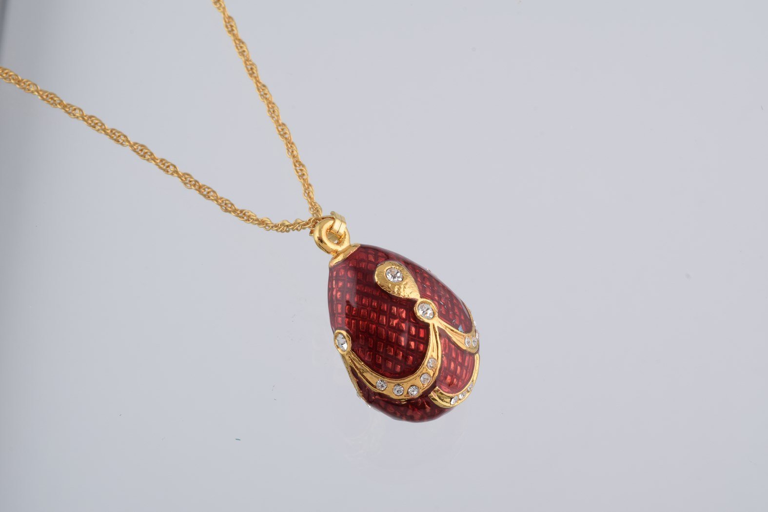 Keren Kopal Red & Gold Egg Pendant Necklace