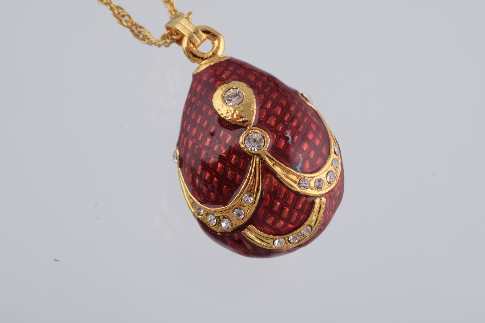 Keren Kopal Red & Gold Egg Pendant Necklace